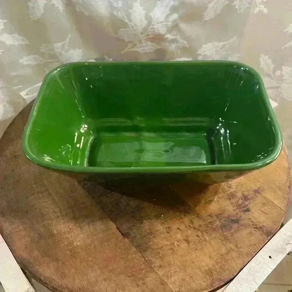Vintage  Shawnee Pottery Green Planter Rectangle Flower Pot MCM Retro Mod